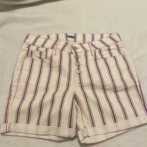 Old Navy size 8 shorts with vertical red and blue lines